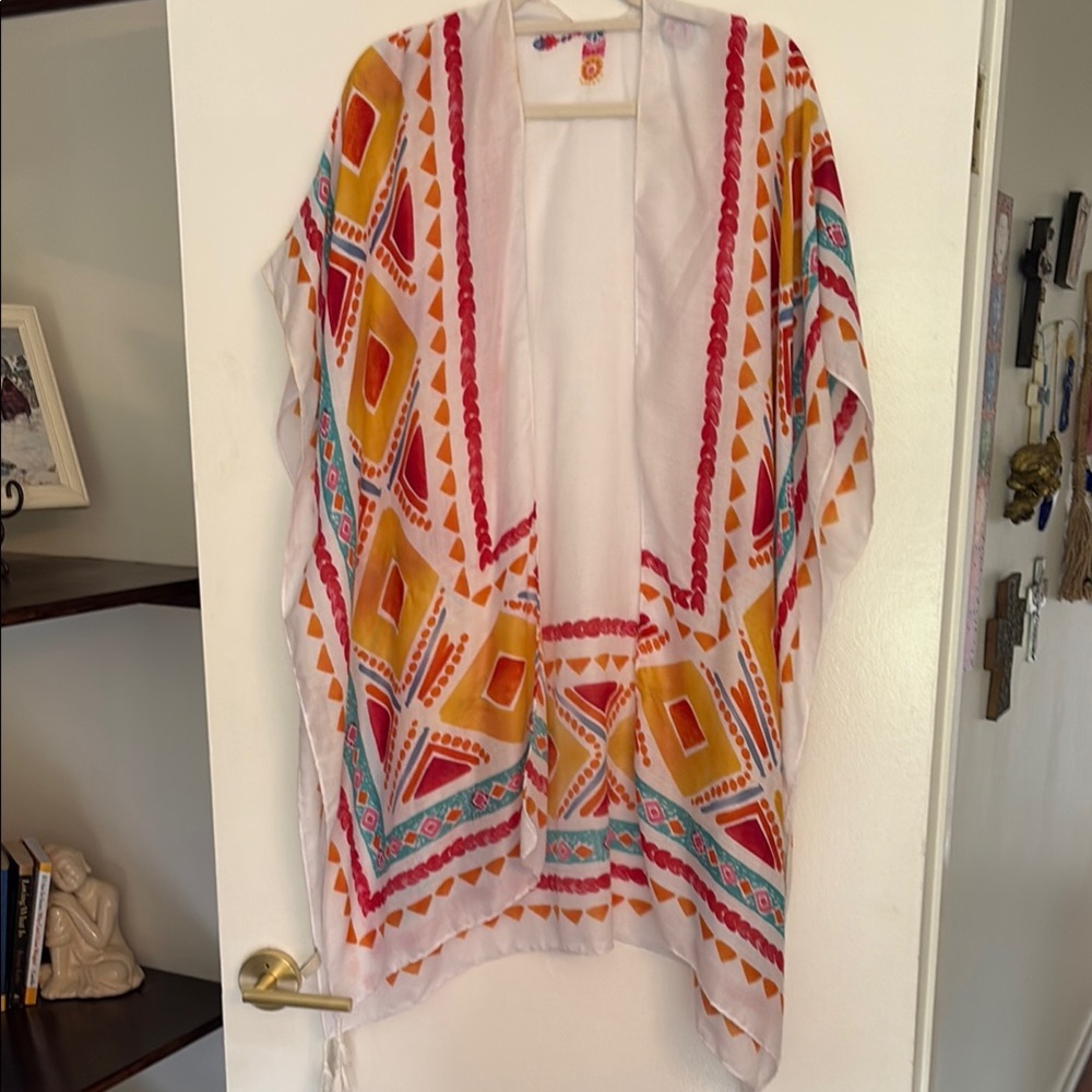 Colorful Geometric Women's Kimono Top